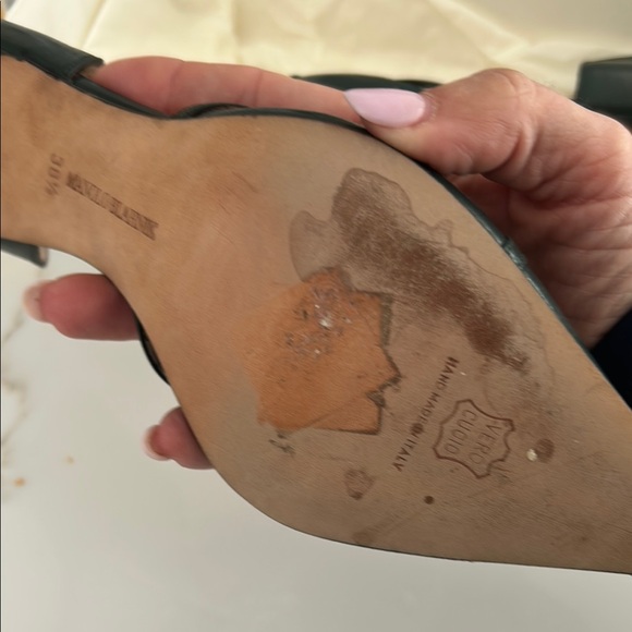 Manolo Blahnik Black Leather Women's Heels - Picture 5 of 6